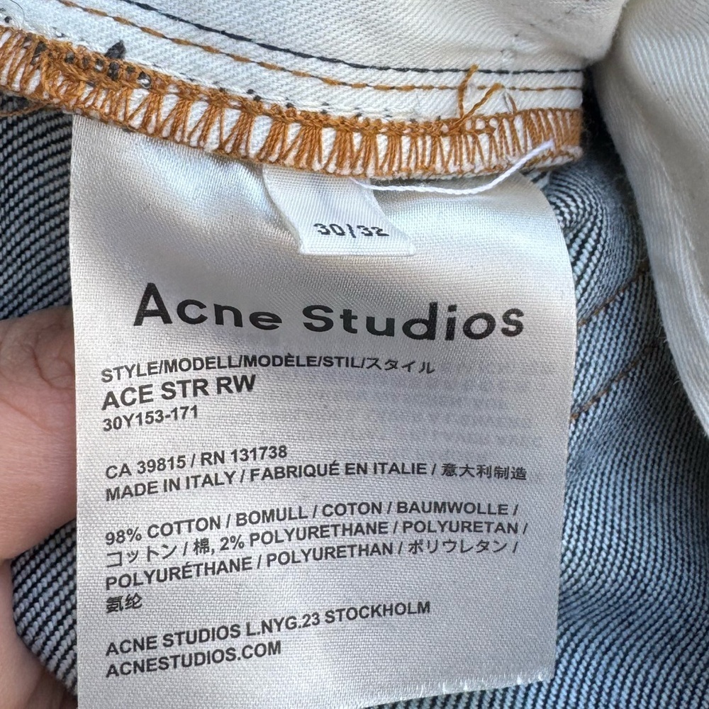 Acne Studio ace Straight rw strech indigo M Size 30/32 - Picture 3 of 9